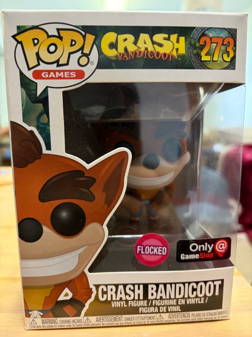 Funko Crash Bandicoot Flocked Pop! Vinyl - Orange, Brown, Cream